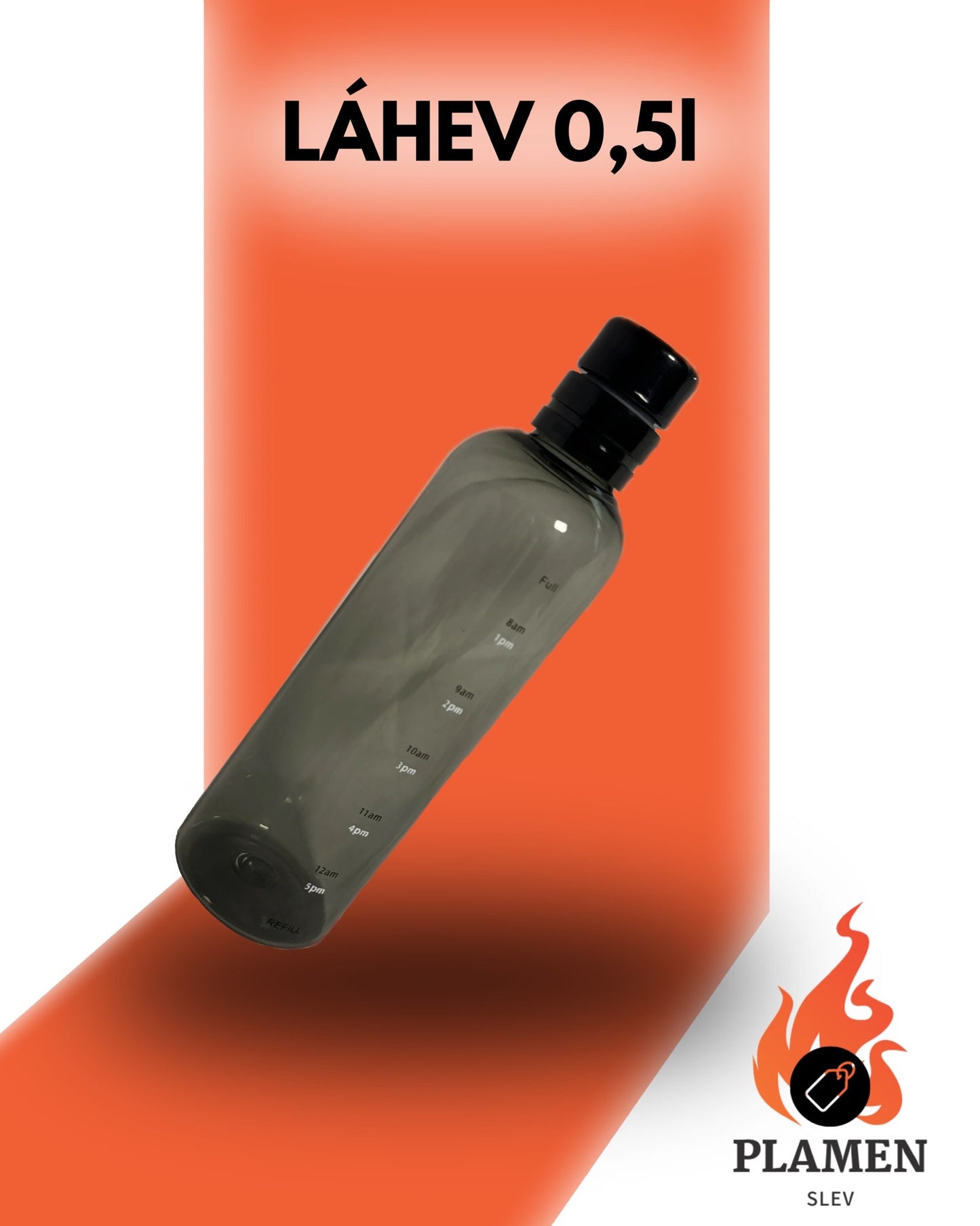 Černá průhledná lahev 0,5L